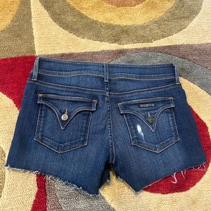 Hudson Croxley Y2K Vintage Denim Jean Shorts Flap Pockets Dark Wash Size 26